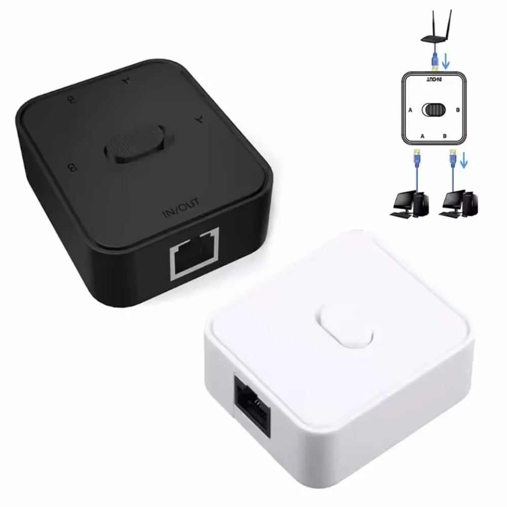 2포트 기가비트 네트워크 스위치 RJ45 스위치 네트워크 분배기 케이블 연장기..