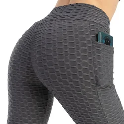 Women Workout Leggings Cargo High Waisted Athletic Yoga Pants Elastic Slim Trousers Hips Lifting Female Pants Fitness Leggings
