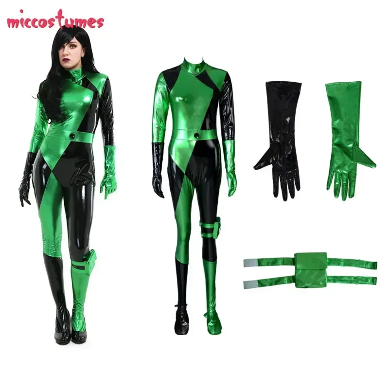 

Miccostumes Women's PU Leather Cosplay Bodysuit Jumpsuit with Gloves and Leg Bag Deluxe Costume Halloween