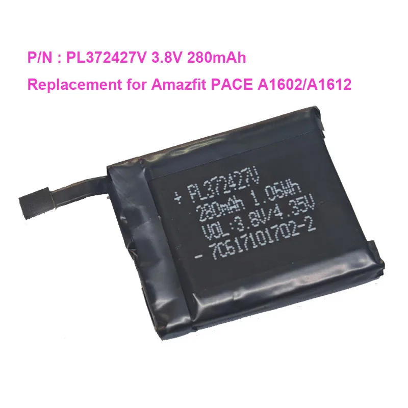 New PL372427V 280mAh Battery for Huami AMAZFIT PACE A1602 A1612