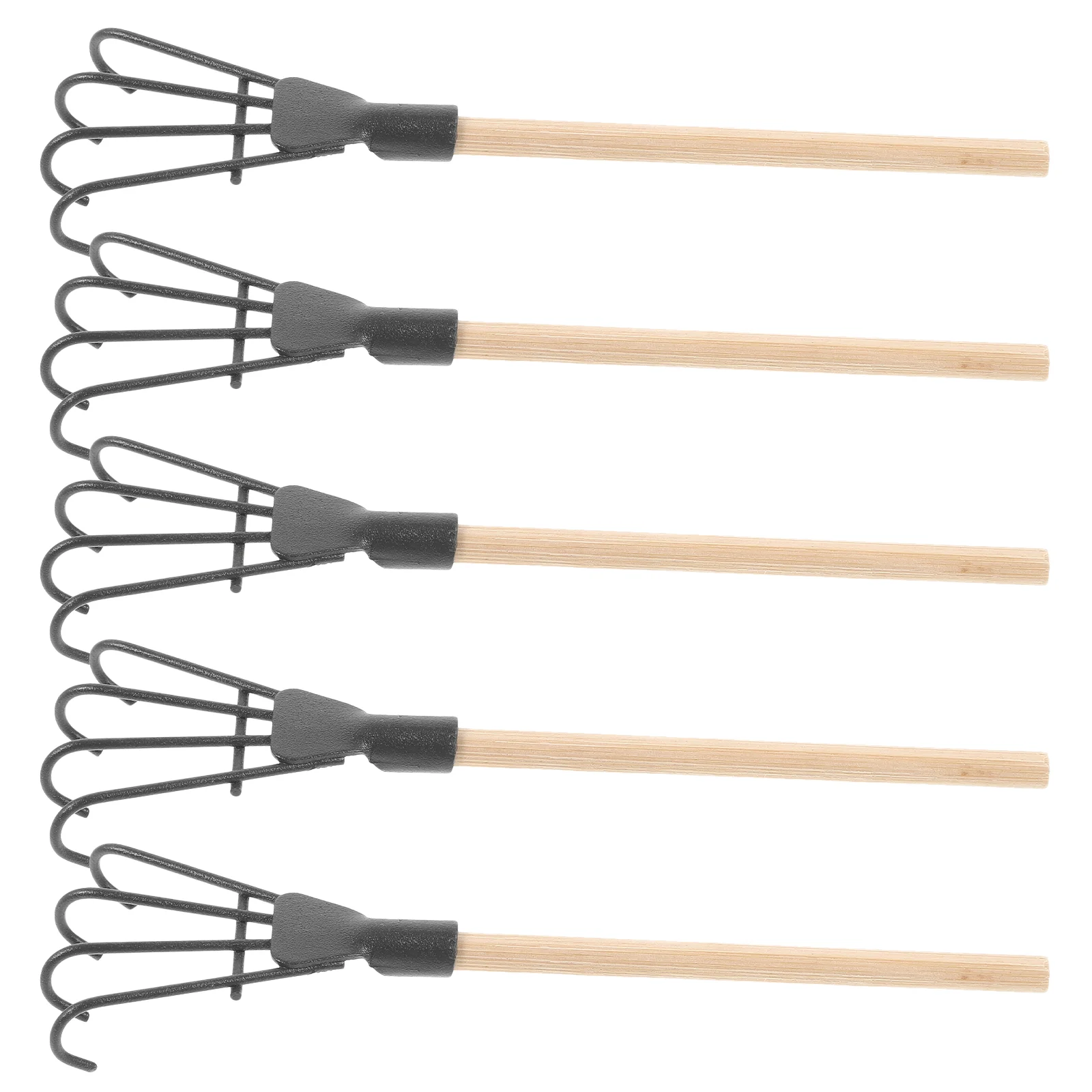 

5 Pcs Decorative Rake Ornament Miniature Outdoor Tools Home Sandbox Table Wrought Iron Crafts Child
