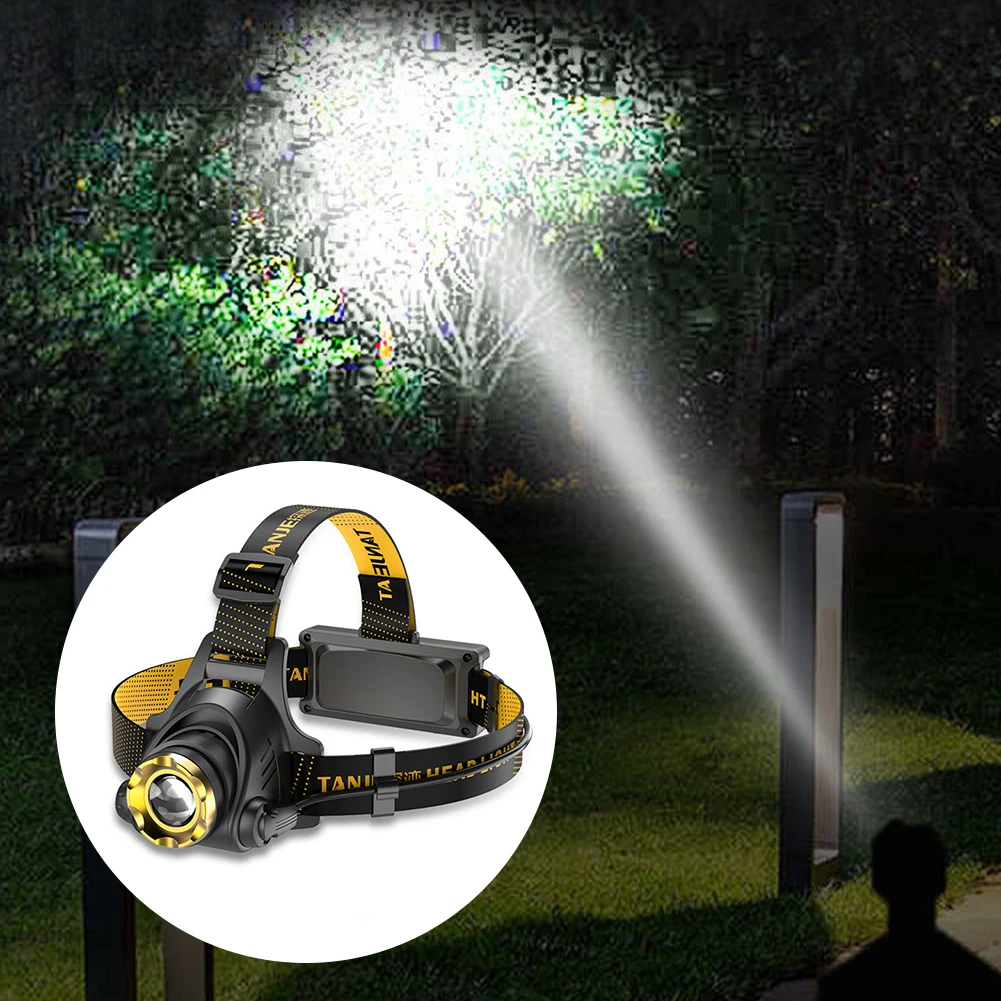 LED Camping Search Light USB DC Rechargeable Outdoor Portable Headlamp Angle Adjustable 1200mAh for Camping Hiking Fishing 3