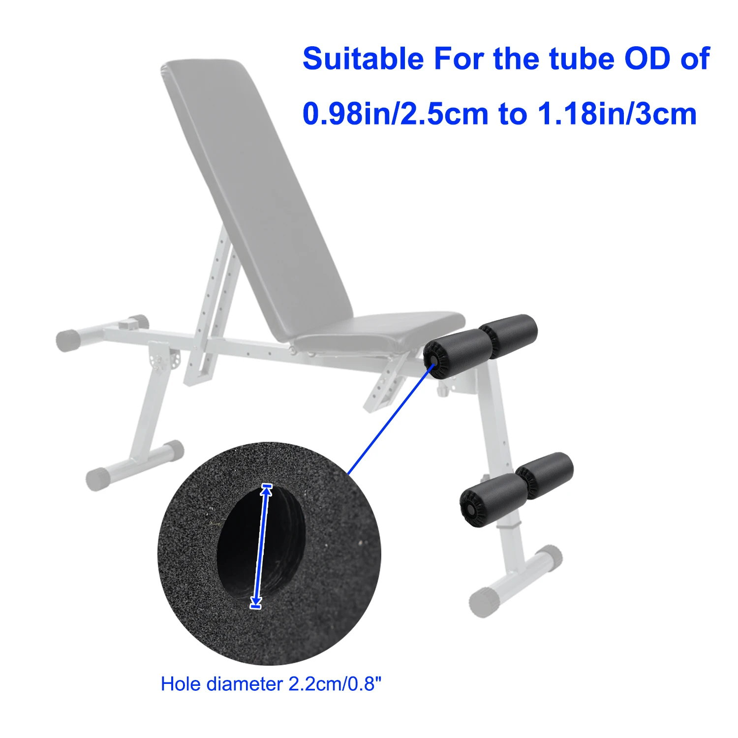 Foam Foot Pads Rollers Set of a Pair for Home Gym Exercise Machines Equipments Replacements 4