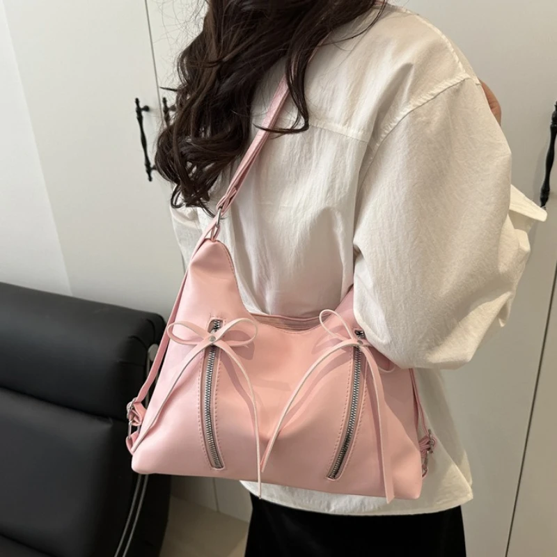 Borsa a Tracolla Hobo di Grande Capacità, Elegante Zaino da Donna, Tracolla Regolabile, Borsa Versatile a Tracolla per il Pendolarismo - immagine 3