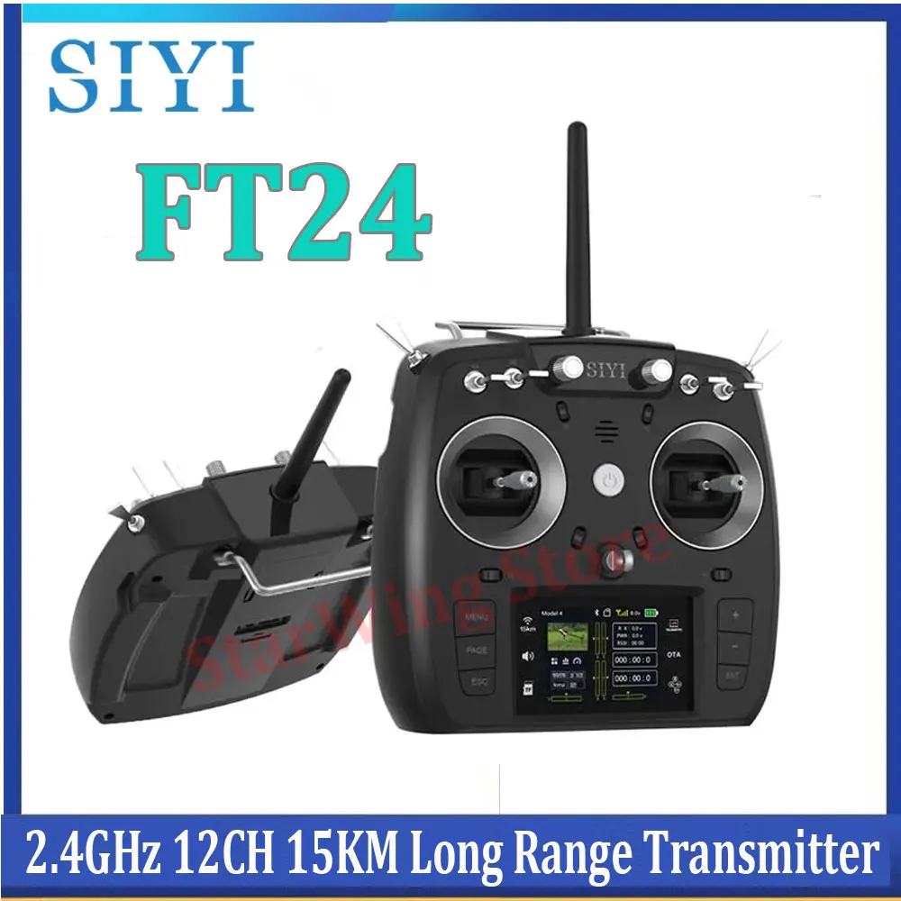 

SIYI FT24 2.4GHz 12CH 15KM Long Range Transmitter with FR/FR Mini OTA Receiver for External R9M/TBS Multi-protocol RF System