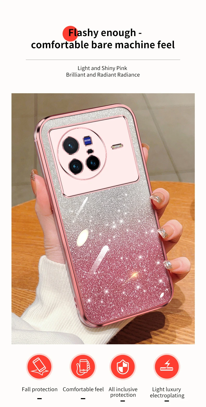 Coque de téléphone avec support à paillettes, ours mouvant, pour X 80, 60, 90, X60, X80, X21, X90, X23, X27, Vivo S7, S17, S16, S15, S12 pro_voghion.com