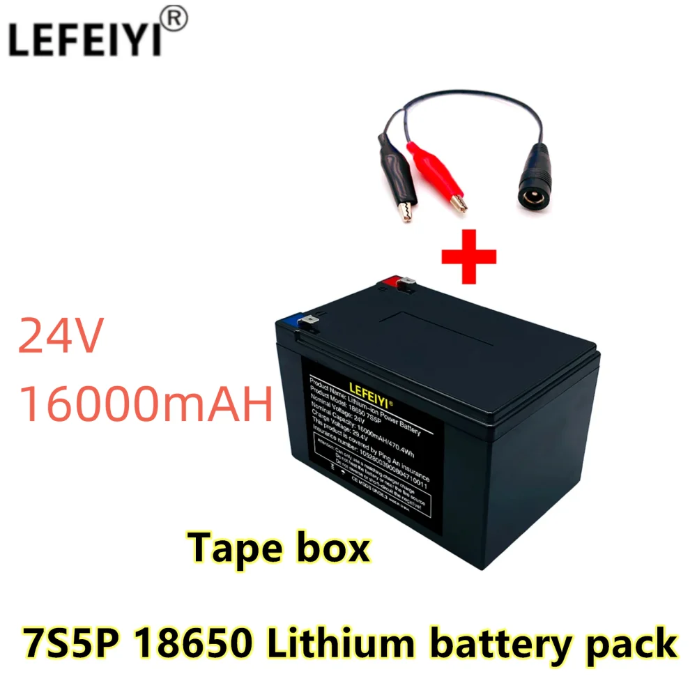 

100% Power Battery 7s5p 24V 16ah Battery Pack 500W 29.4V 16000mah Wheelchair Electric Bicycle Lithium Ion Battery + 2A Charger