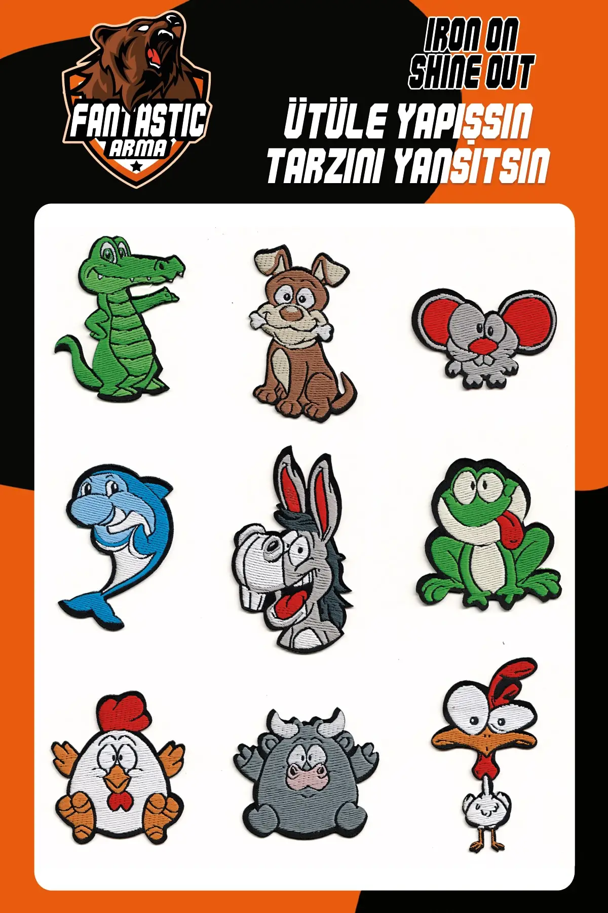 

Iron Sticking Waving Set Patch Patch Patch Crocodile, Donkey, Colorful Animals Model Embroidery Kits Hobby Supplies