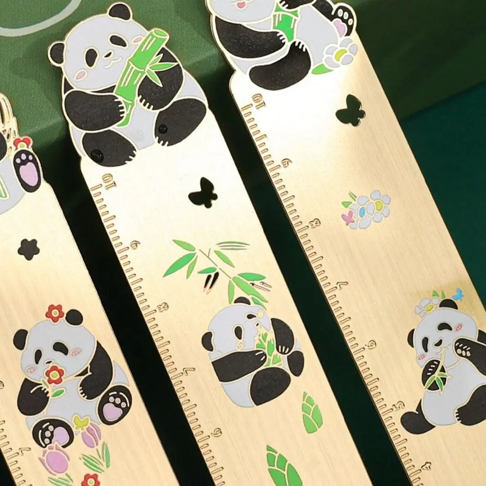 Hollow Metal Panda Bookmark Chinese Style Pendant Book Clip Book Holder Ruler Retro Pagination Mark School Office Supplies