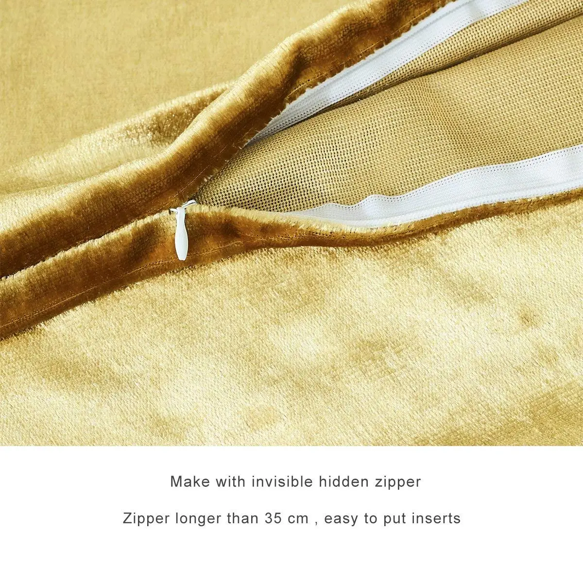 Gold Velvet Decorative Throw Pillow Covers, Couch, Sofa, Bed, Soft Cushion Covers,18x18, 2 Pack 3
