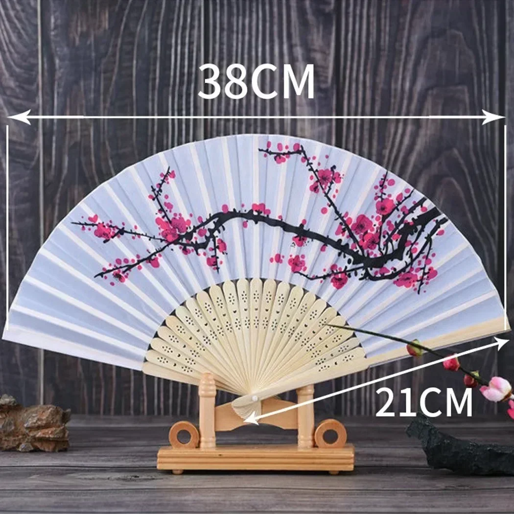 Ventagli Pieghevoli Floreali Giapponesi – 8 Pezzi Vintage In Raso E Bambù, Decorazione Feste