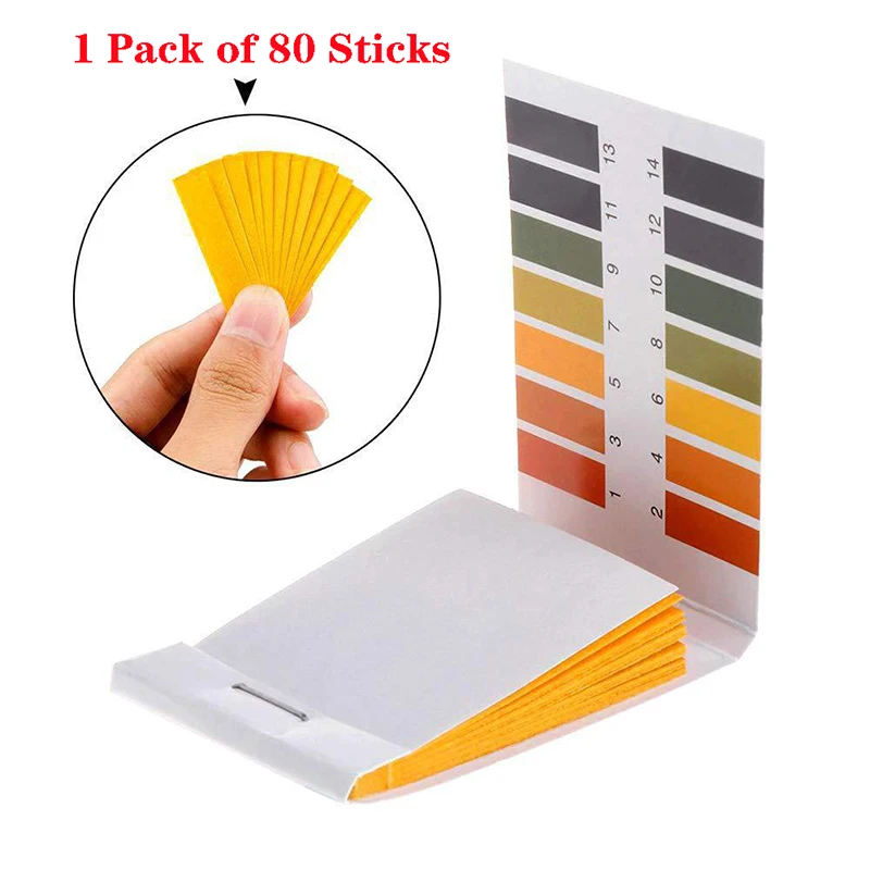 1set = 80 Strips! Professional 1-14 PH Litmus Paper Ph Test Strips Water Cosmetics Soil Acidity Test Strips with Control Card
