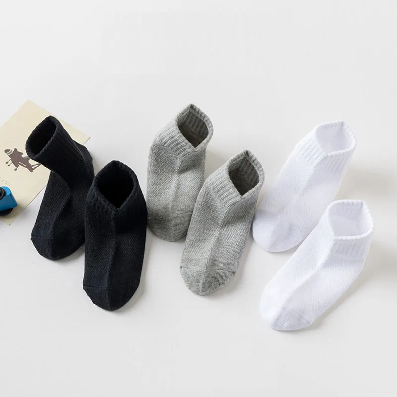 5 Pairs/Lot Summer New Children Cotton Socks Fashion Mesh Black White Gray For 1-12 Years Kids Teen Student Baby Girl Boy Socks 5