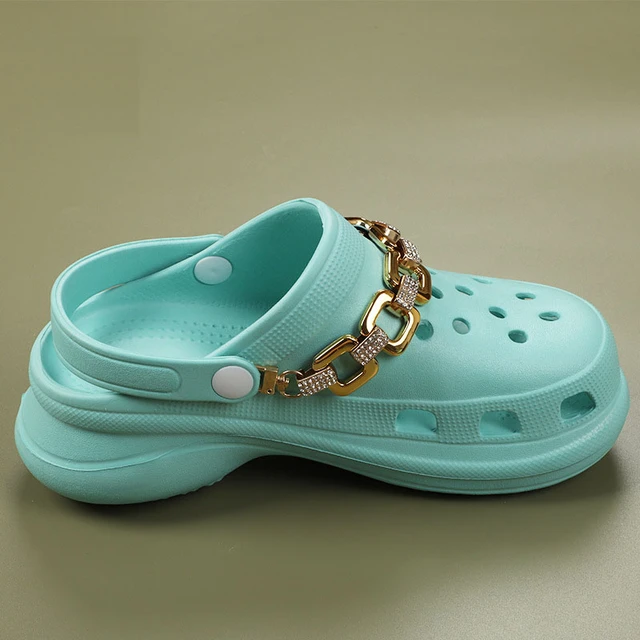 Single Sale Chains Croc Shoes Charms Colorful Gold Silver Accessories Jibz  For Croc Clogs Shoe Decorations Woman Kids Gifts - Shoe Decorations -  AliExpress