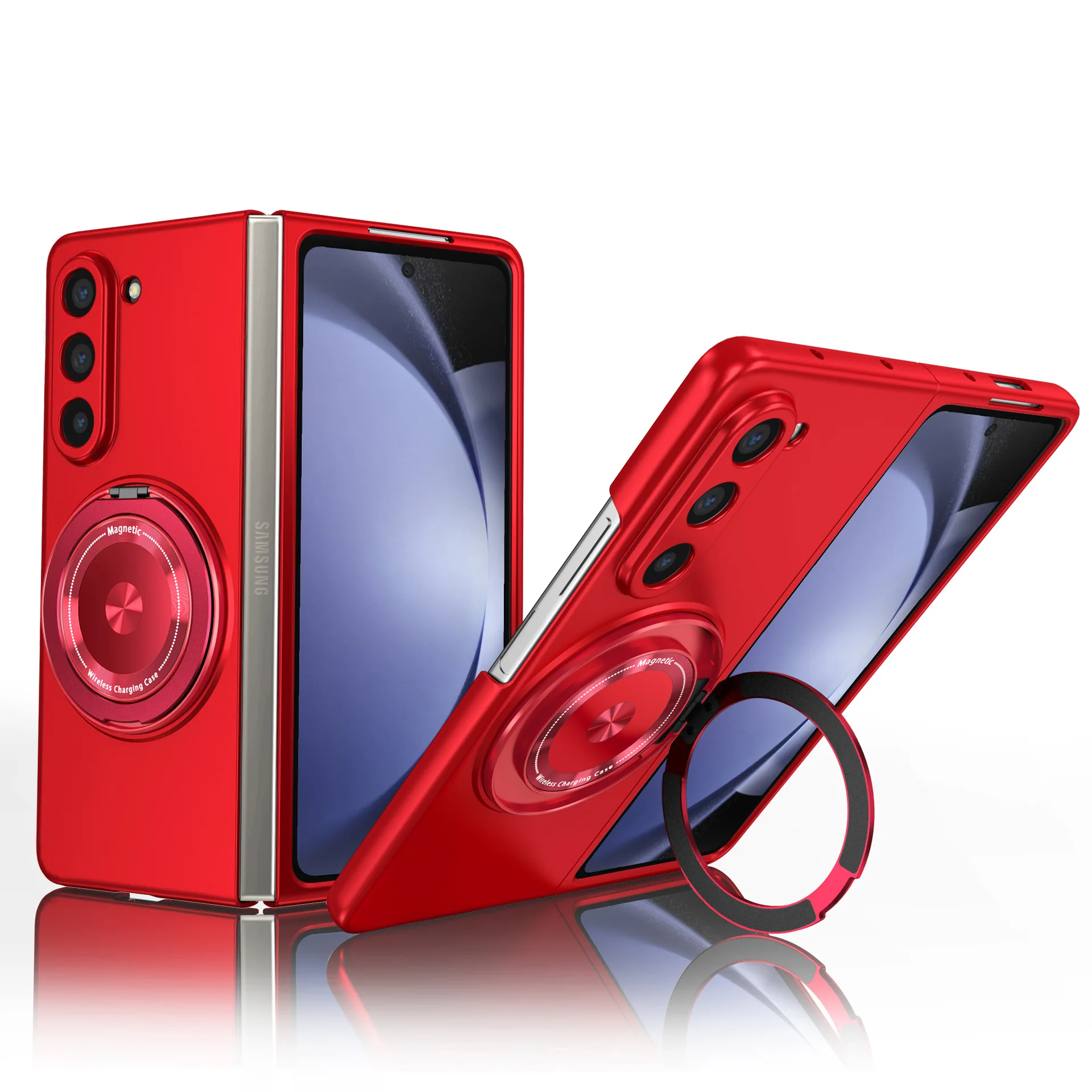 Magnetic Wireless Charging Case with 360° Rotating Stand Holder - Protective Cover