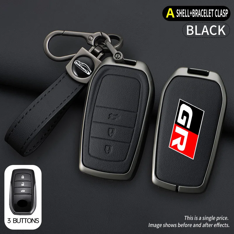 For Toyota GR Sport C-HR Gazoo RAV4 Racing Mirai Avensis Zinc Alloy Car Key Case Cover Protector Keychain Styling Accessories key case cover key case car key shell