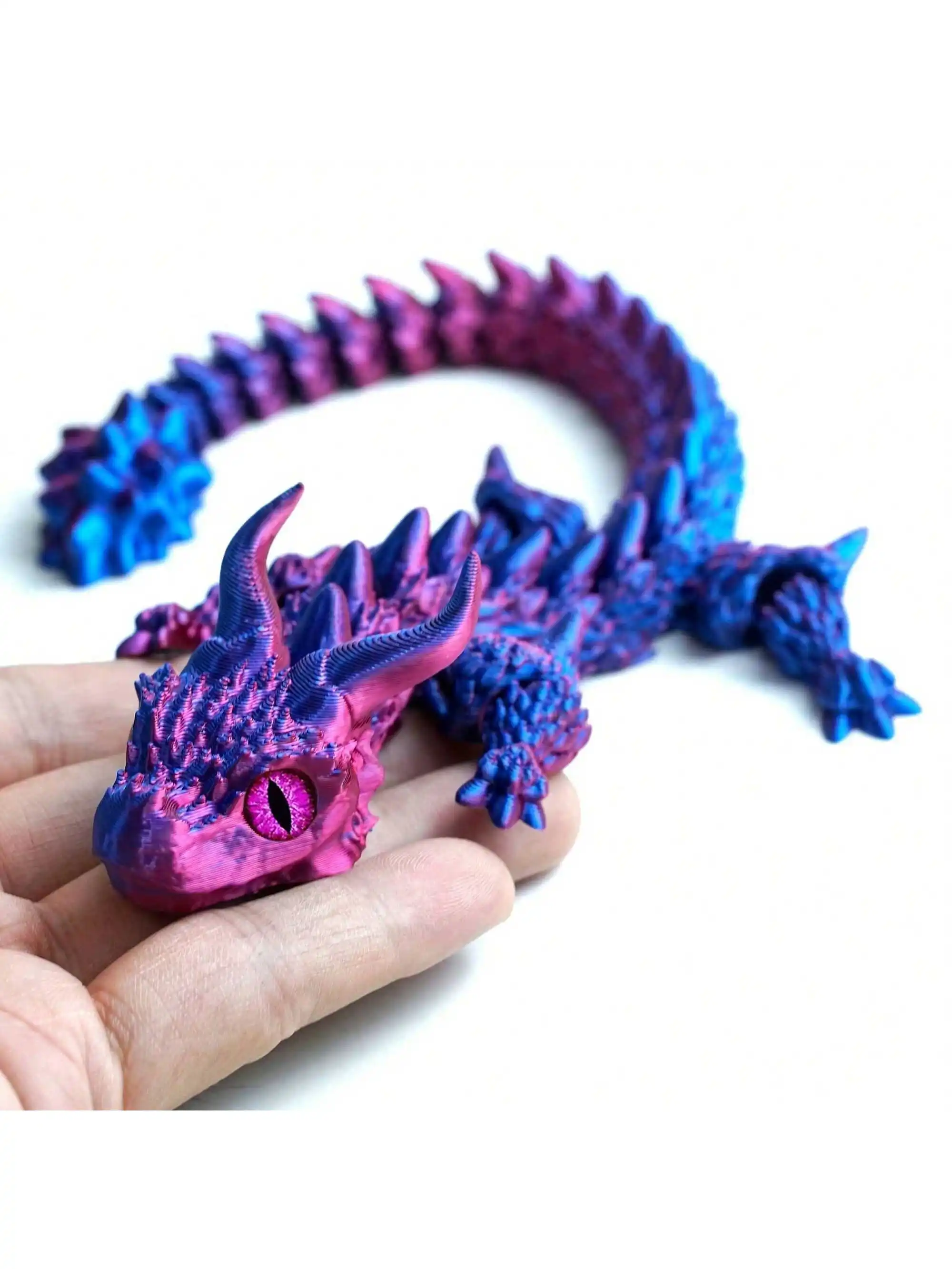 Flexible Joint Dragon Figurine 3D Printed Articulated Desk Decor Home Office Car Collectible Toy