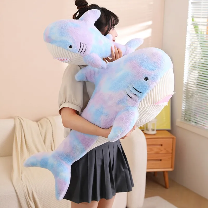 Cute Giant Plushie Shark Plush Sea Fish Pillow Toys Peluche Cartoon Rainbow Stuffed Dolls Soft Animal Christmas Gifts For Baby baby shark раскраска