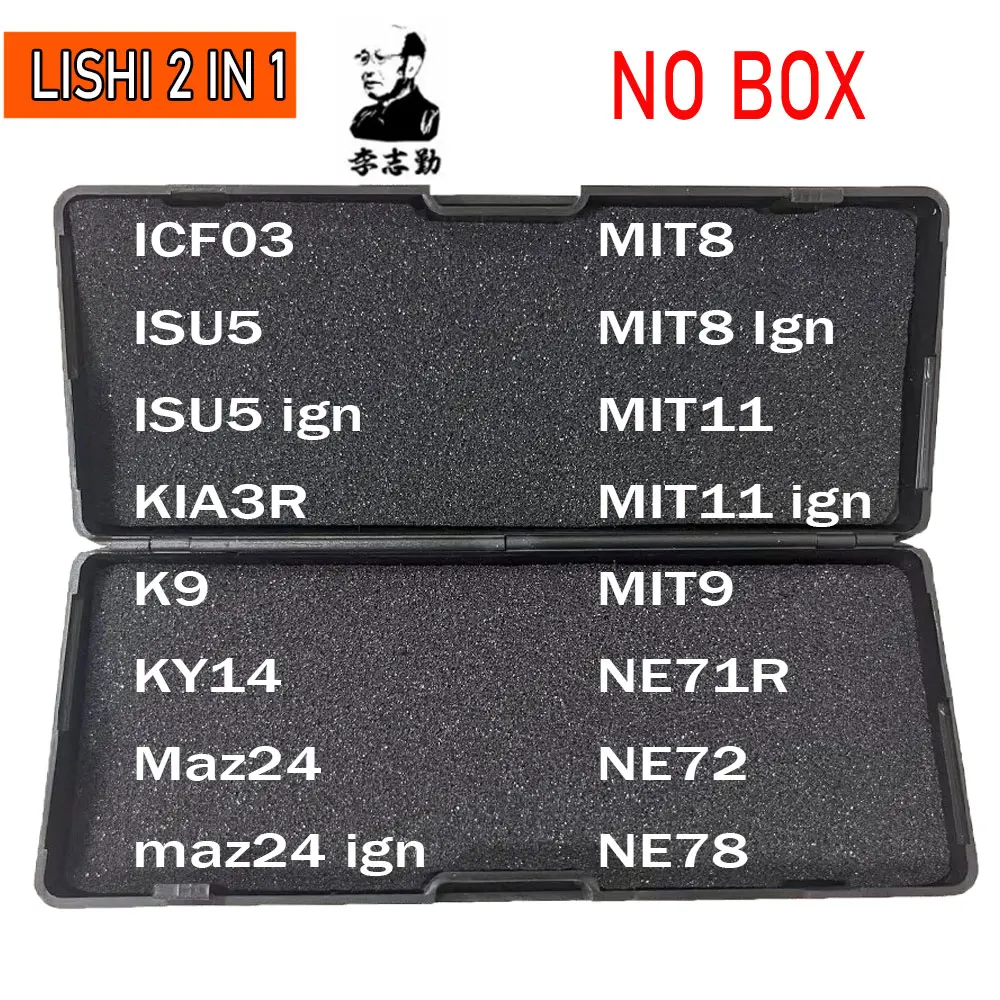 Lishi Tool 061-080 No Box 2 In 1 for Laguna3 Maz24 Mazda2014 MIT8 MIT11 MIT9 NE71R NE72 NE78 ICF03 ISU5 KIA3R KW14 K9 KY14