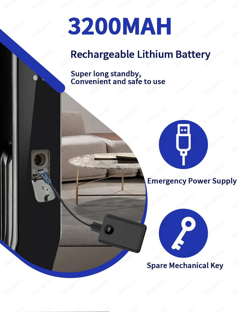 Tuya 3D Face Real-time Intercom Digital Electronic Door Lock Security Camera Intelligent Fingerprint smart lock for home