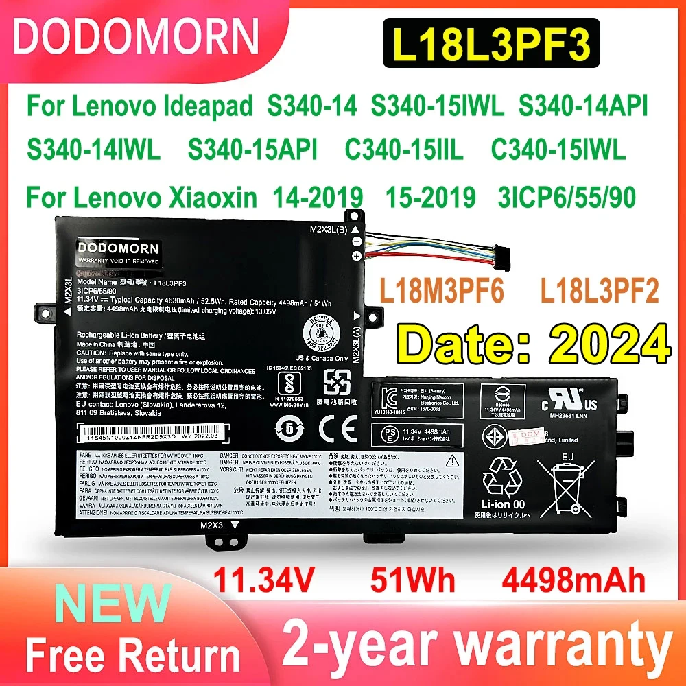 Новый аккумулятор для ноутбука L18L3PF3 для Lenovo Ideapad S340-14/14API/14IWL/15API S340-15IWL Xiaomi Xin 14/15-2019