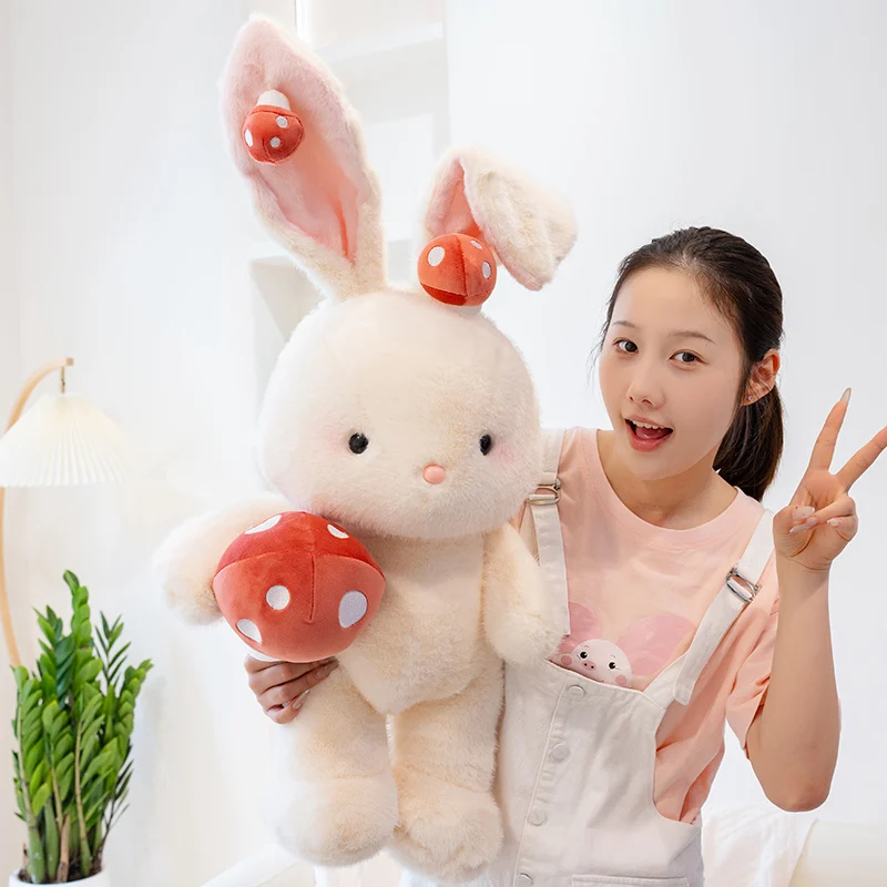 Mushroom Bunny Plush Rabbit Toy Pillow 40/60cm Nice Birthday Gift for Boys Girls Kids Soft Doll Rabbit Toys