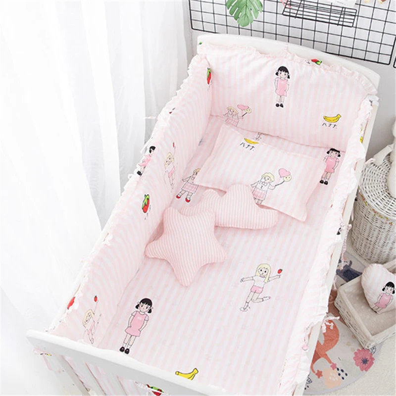 Baby Bed Bumper Cartoon Twist Crib Surround Soft Strip Spliced Bed