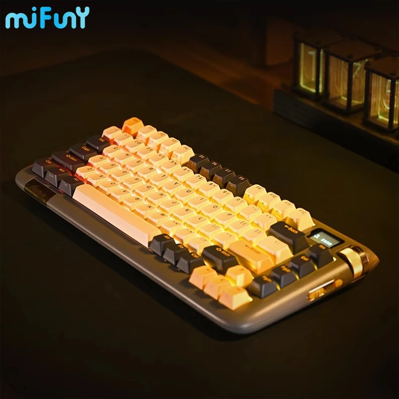 MIFUNY Mechanical Keyboard Three Mode RGB Backlight Hot Plug Electronic Sports Game Keyboard PC Laptop Office Wireless Keyboard