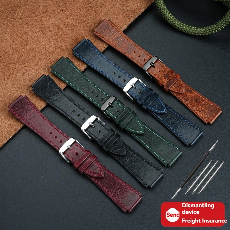 Casio Retro Leather Watch Strap for Men - Small Square, 18mm