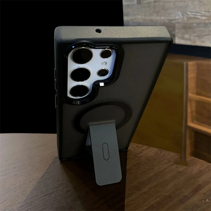 Premium Magnetic Wireless Charging Stand with Shockproof Matte Clear Cover