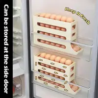 Réfrigérateur oeufs boîte de rangement roulant cuisine conteneur oeufs roulant support maison grande capacité réfrigérateur oeufs support organisateur 5