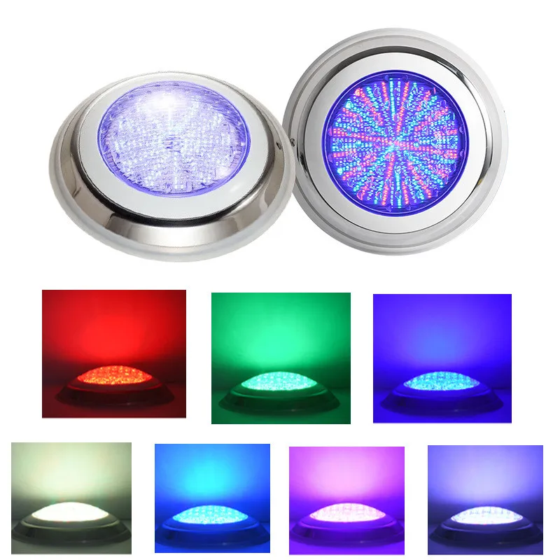 벽걸이 형 수영장 조명, RGB 컬러 무선 리모컨 수중 조명, 저전압 AC-12V 스테인리스 스틸, IP68 방수
