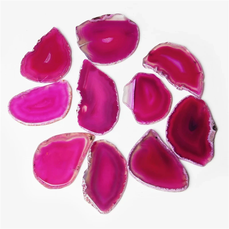 10PCS Natural Agates Slice Irregular Geode Polished Crystal Stone No Hole Coaster Write Names Invitations Decoration 50-80mm