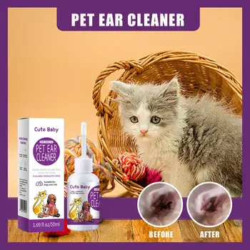 1 Pc 50 ml Pet Ear Drops  Cleaning Ear Mites And Earwax In Cats & Dogs Inhibiting Ear Bacteria