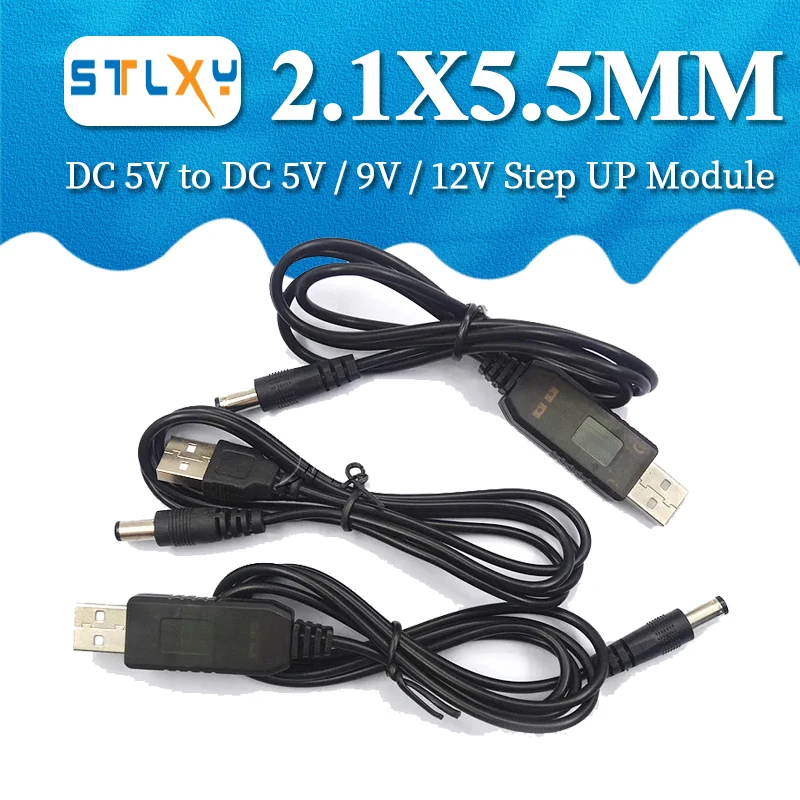 USB power boost line DC 5V to DC 5V 9V 12V Step UP Module USB Converter Adapter Cable 2.1x5.5mm Plug