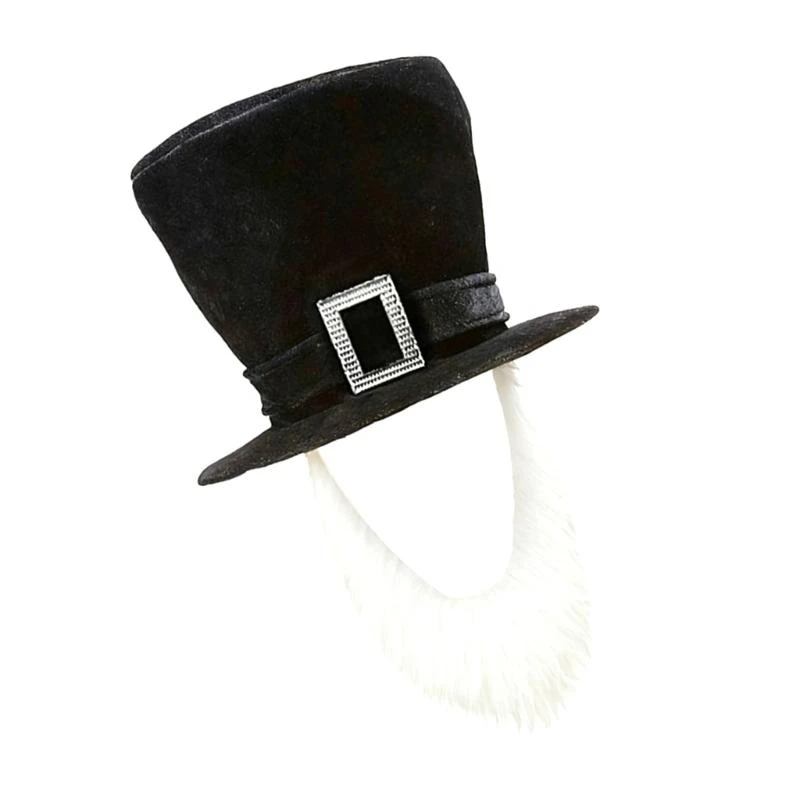 A52E Erwachsener Piratenhut mit angeschlossenem Bart Halloween Party Accessoire 55-60 Kopfgröße Weiche Stoff für – Detail 9