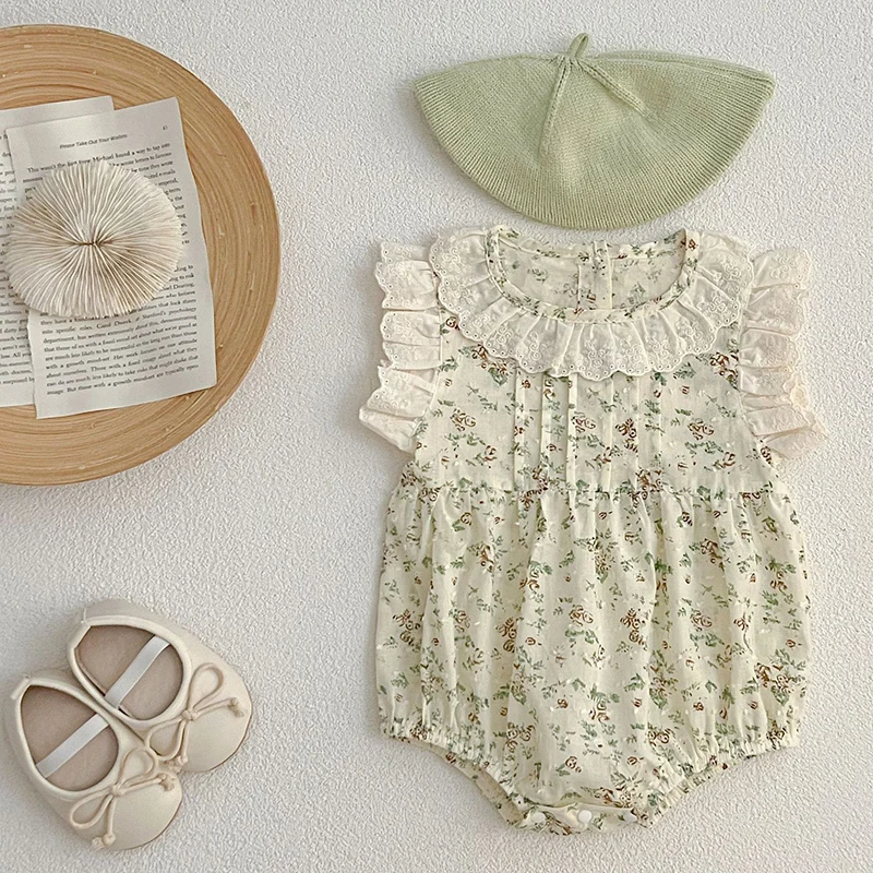 여름 Jumpsuit  소녀 Bodysuits 0-24M  소녀 Romper 레이스   J..