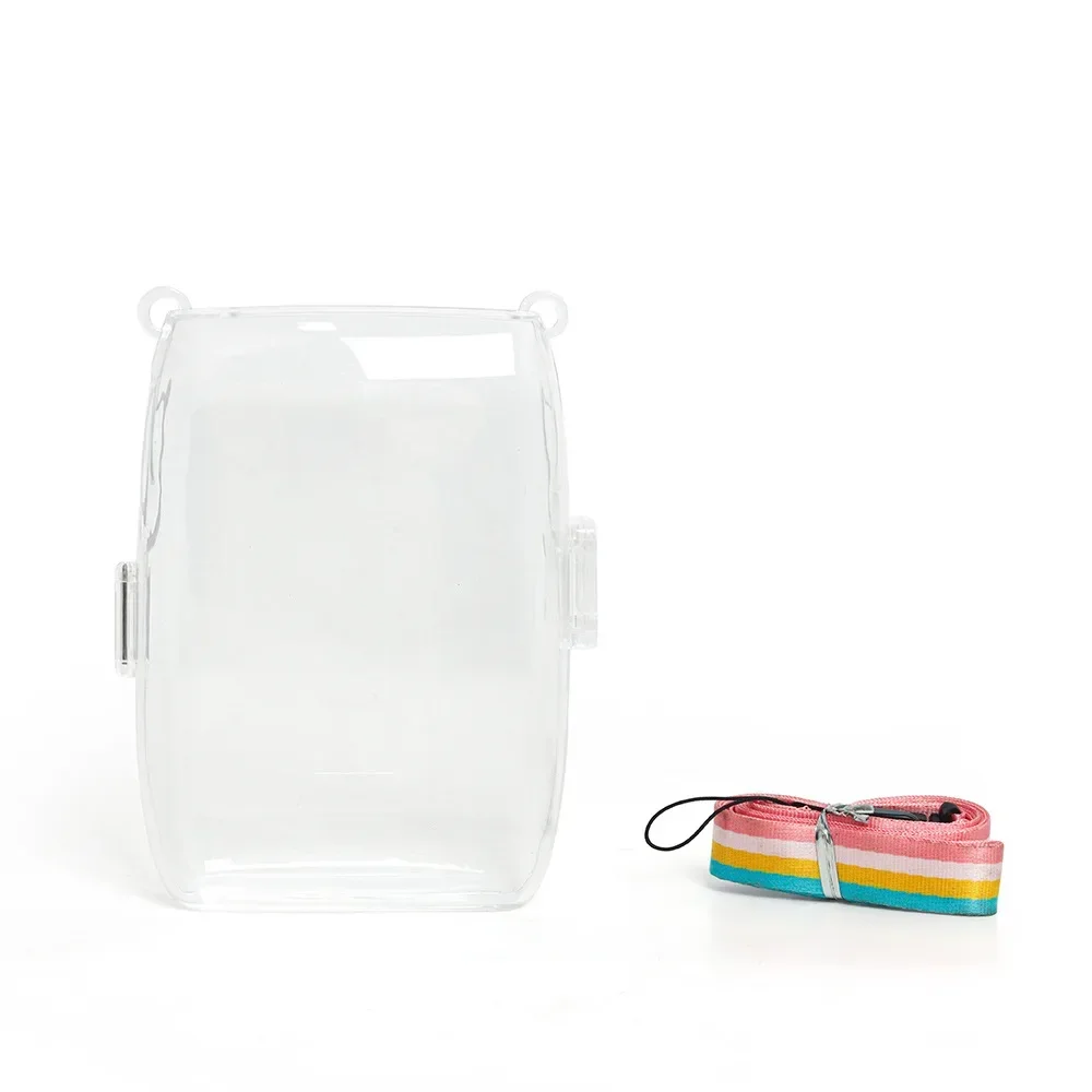 For Fujifilm Instax Mini Link 3 PC Transparent Shell Shockproof Printer Carrying Case Protective Storage Bag with Shoulder Strap