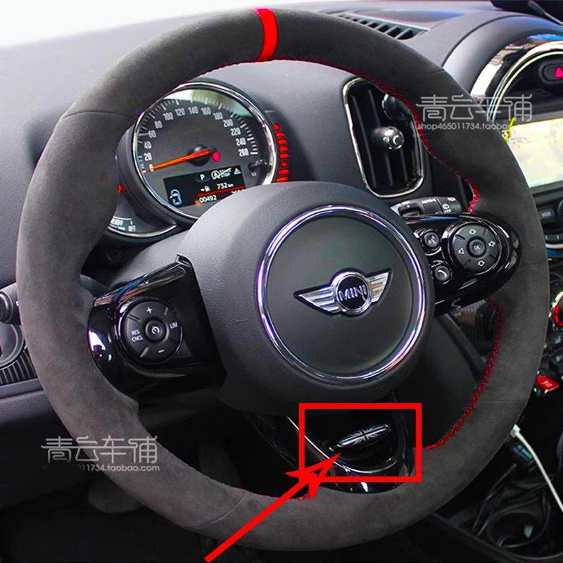Handgenähter, superfeiner DIY-Lenkradbezug aus schwarzem Wildleder, geeignet für Mini Cooper S JCW F56 F60 F55 F54 F57