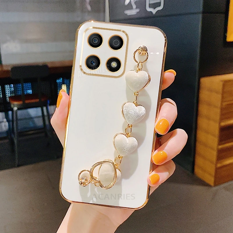 Love Heart Bracelet Plating Luxury Chain Case Cover