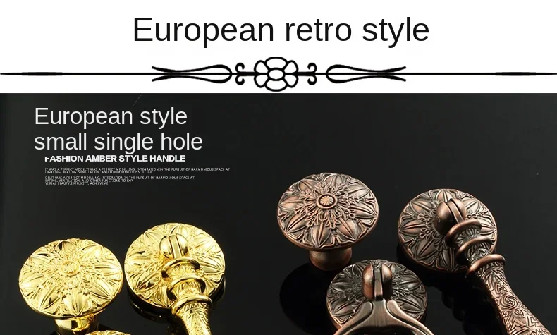 Description Picture 2 of item1PCS Retro Solid Antique European Furniture Pulls Handles Drawer Knobs Cupboard Wardrobe Kitchen TV Wine Cabinet Pulls Knobs