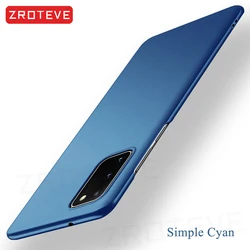 Sleek Zroteve Slim Hard Frosted Cover - Durable Phone Case - Galaxy S20 (Simple Cyan)