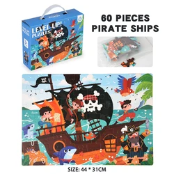 60 - Piece Custom Montessori Kids Cartoon Puzzle Creative Toy Set (60 pirate ships)