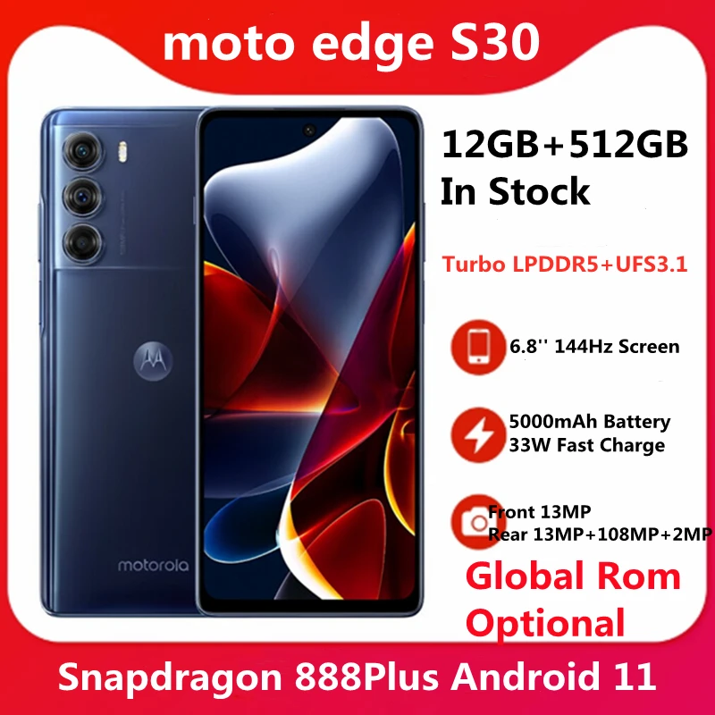 Global Rom Optional Motorola Moto Edge S30 5g 6.8'' 144hz Screen 5000mah  Battery 33w Fast Charge 108mp Main Camera Android 11 - Mobile Phones -  AliExpress