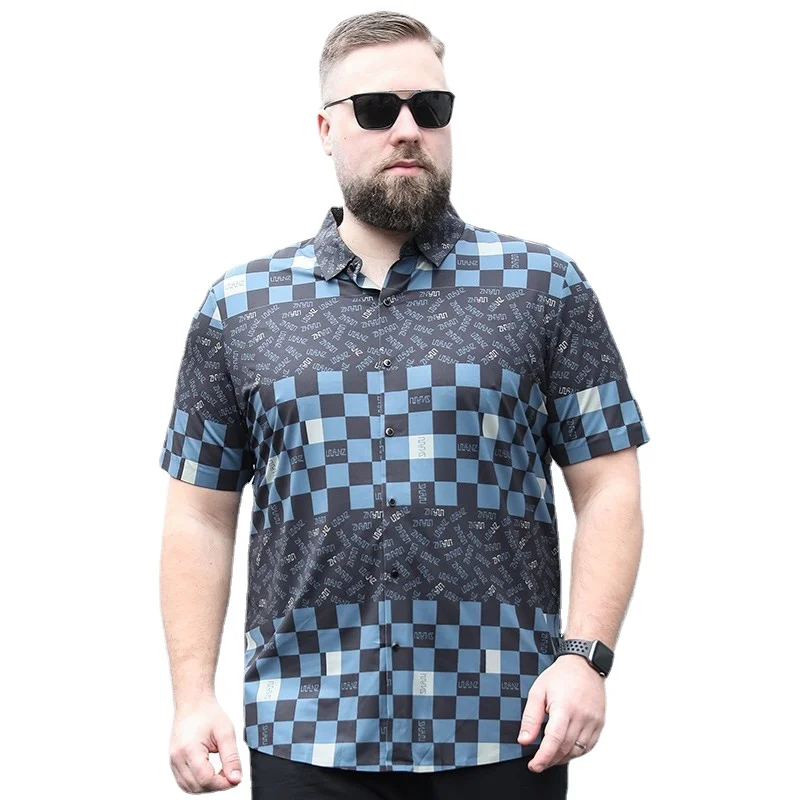 

New Arrival Fashion Men's Thin Short Sleeved Shirt Extra Large Men's Floral Shirt Summer Plus Size 2XL 3XL 4XL 5XL 6XL 7XL 8XL