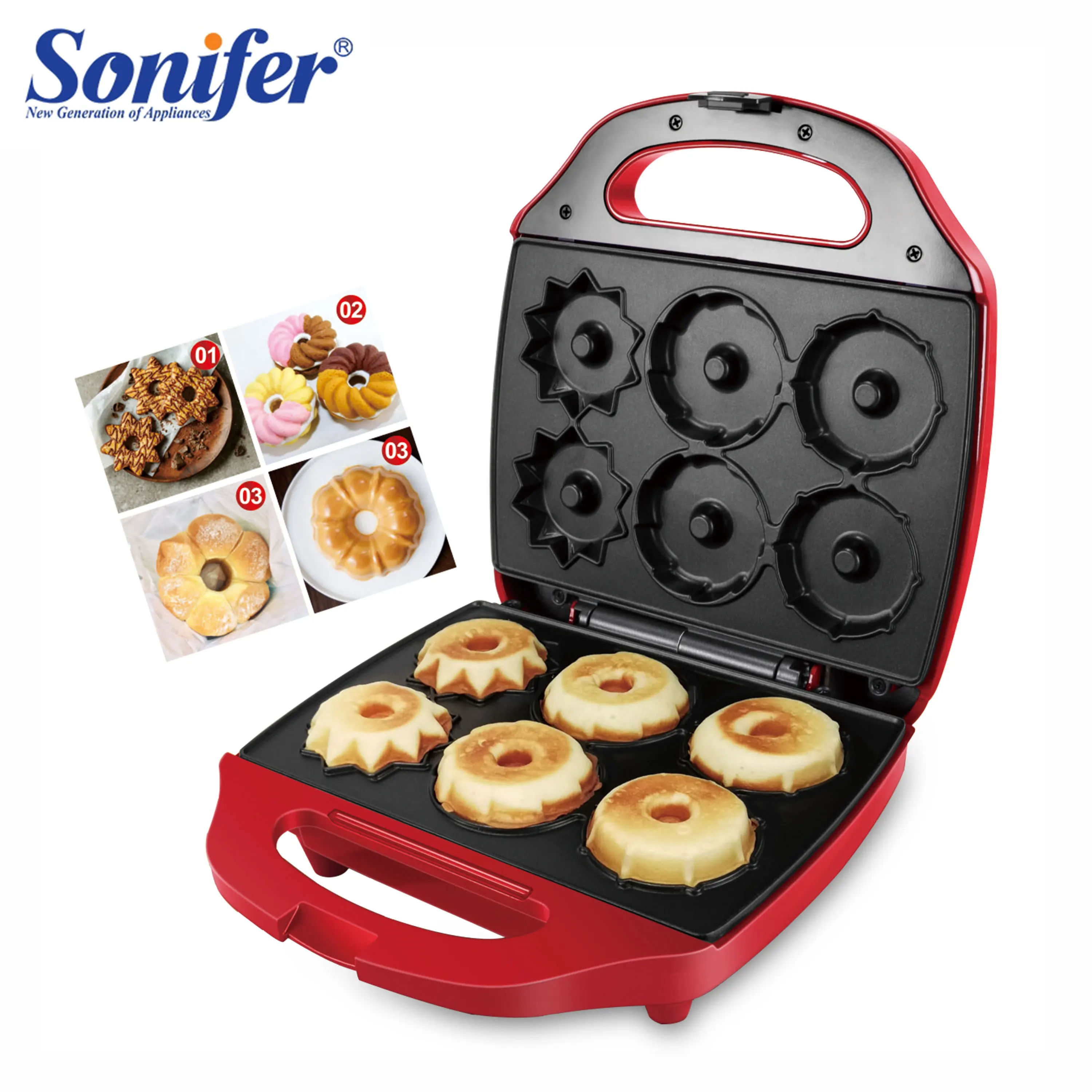 Electric Doughnut Makers 900W Cake Donut Walnut Cooking Kitchen