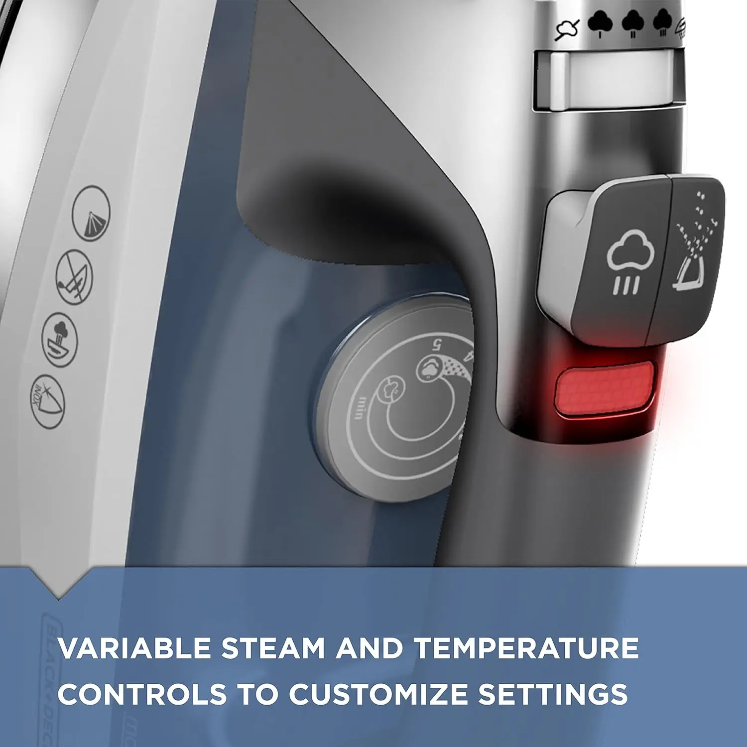 Professional Steam Iron, D3030, 30% More Steam, Percison Tip, Stianless Steel Soleplate, Vertical Steam Fuction 2