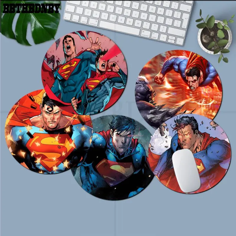 

D-DC Supermans Cartoon Mousepad INS Tide Round Keyboard Mat Table Mat Students Cabinet Gamer Desktop Mousepad Cup Deskpad Decor