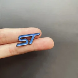 3D Metal Car Logo Steering Wheel Badge - ST Design Sticker Accessory - Steering Wheel (Blue Black)