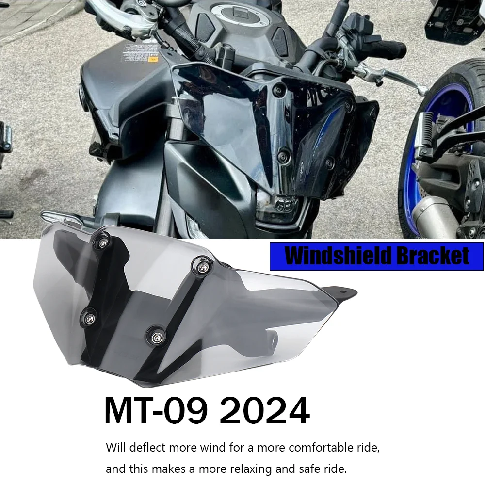 

For YAMAHA new MT09 SP MT-09 FZ09 mt09 2024 Motorcycle Windshield Windscreen High Aluminum Kit Deflector Fairing Cover